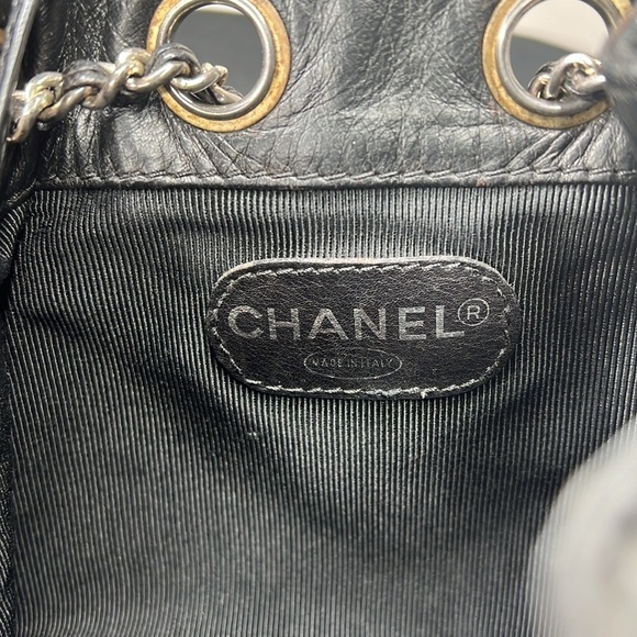 Chanel Black Leather Mini Backpack Bucket Bag Dustbag and Authenticity Card - Picture 8 of 16